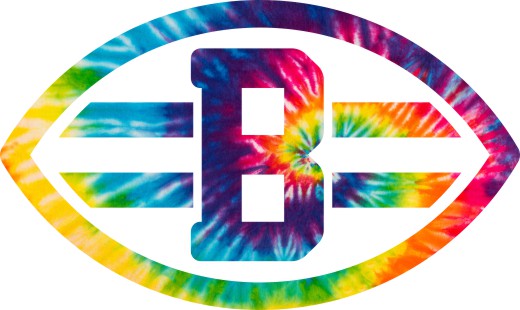 Cleveland Browns rainbow spiral tie-dye logo vinyl decal